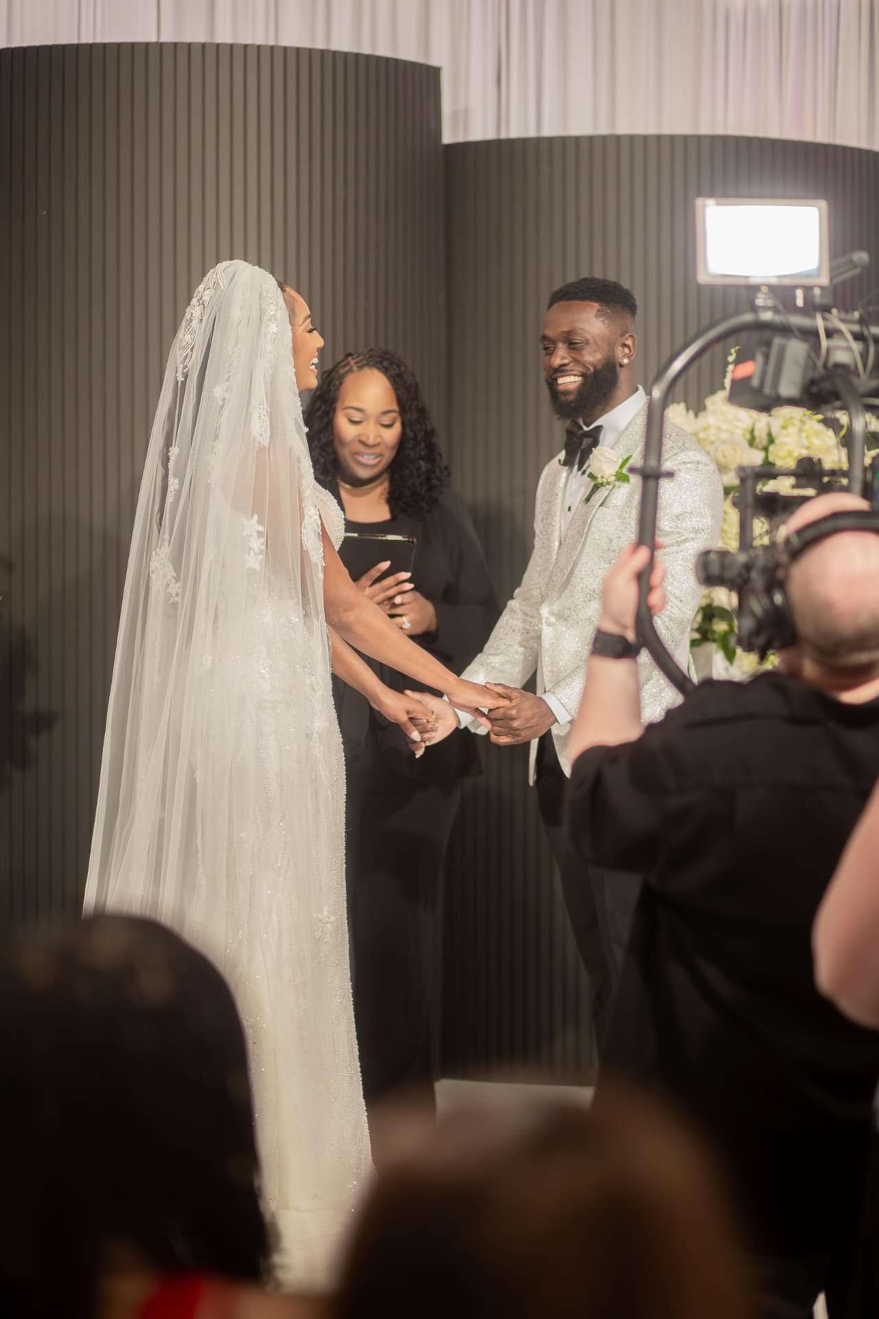 Jennifer Allen officiating a filmed ceremony
